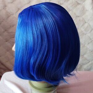 Luhiew Asymmetric Blue Bob Wig Set